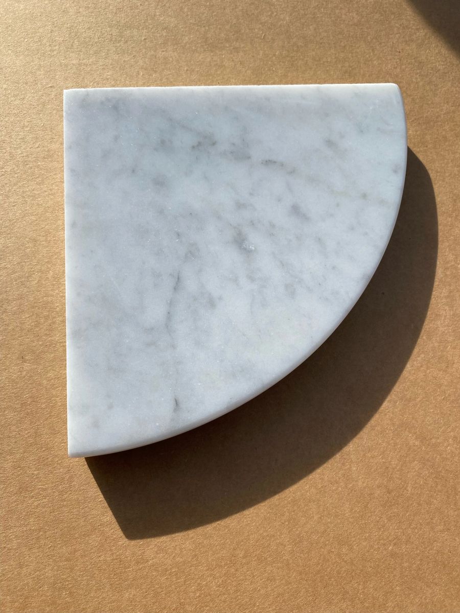 3cm White Carrara Marble Shower Corner Shelf
